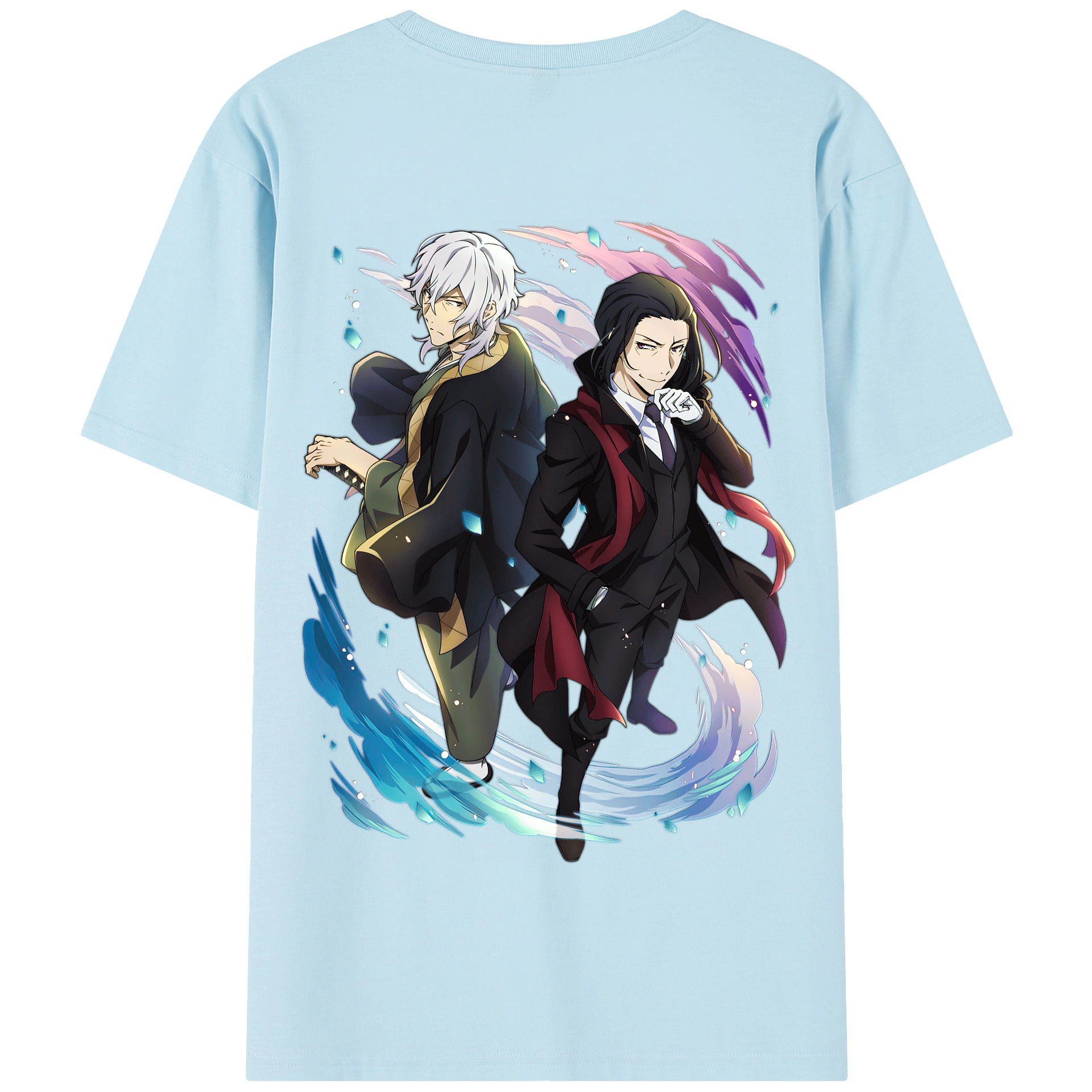 （画像用） 文豪ストレイドッグス Bungo Stray Dogs 綿100％半袖Tシャツ（背面プリント）